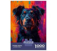 Puzzle De 1000 Pièces Pour Adolescents Shepherd Mix Dog Portrait in Abstract Colors Pop Art Style Puzzles Pour Adolescents - Jeu Manuel - Une Œuvre D'art - Cadeaux Uniques Pour Un Anniversaire Ou Noël
