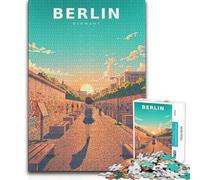 Puzzle de 1000 pièces pour Adolescents : Silence Pastel au Mur de Berlin - Idée Cadeau pour Passer Le Temps à la Maison à partir de 14 Ans - 38x26cm