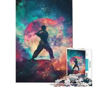 Puzzle de 1000 pièces pour Adolescents Silhouette de Galaxie Jujitsu Jeu de réflexion éducatif et Stimulant Idée Cadeau (Dimensions 38x52cm)