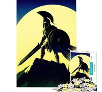 Puzzle de 1000 pièces pour Adolescents Silhouette de Guerrier Spartiate idéal pour Un Anniversaire ou Noël Un Jeu Amusant et Humoristique à réaliser soi-même à partir de 14 Ans Dimensions : 38x26cm