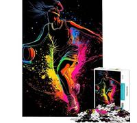 Puzzle de 1000 pièces pour Adolescents Silhouette de Joueur de Basket-Ball Un défi à relever pour améliorer la mémoire Jeu de Bricolage pour Les 14 Ans et Plus (50x75cm)