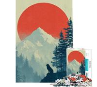 Puzzle de 1000 pièces pour Adolescents Silhouette de Loup Paysage de Montagne idéal pour Un Anniversaire ou Noël à Monter soi-même à partir de 14 Ans (38x52cm)