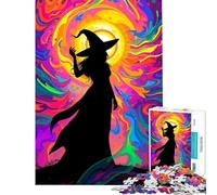 Puzzle de 1000 pièces pour Adolescents Silhouette de sorcière décoration Murale pour Anniversaire ou Noël Jeu de réflexion à partir de 14 Ans (38x26cm)