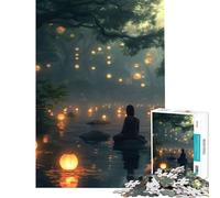 Puzzle de 1000 pièces pour Adolescents Silhouettes à méditer activités Amusantes à la Maison découpe de précision Jeux relaxants pour Les 14 Ans et Plus Jeu de Puzzle Offert (38x26cm)