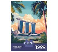 Puzzle De 1000 Pièces pour Adolescents Singapore Skyline Art Print Puzzles pour Adolescents - Défi Difficile - Chaque Pièce Est Unique - Jouets Éducatifs 52x38cm/1000pcs