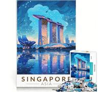 Puzzle de 1000 pièces pour Adolescents, Singapour Marina Bay Sands, Jeux relaxants, décoration Murale, pour Anniversaire, Noël 38x26cm