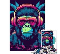 Puzzle de 1000 pièces pour Adolescents Singe DJ Musique Jeu éducatif pour améliorer la mémoire Cadeau d'anniversaire (Dimensions 50x75cm)