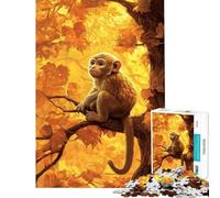 Puzzle de 1000 pièces pour Adolescents Singe doré dans Un Arbre d'automne Jeu éducatif Familial pour améliorer la mémoire et stimuler Le Cerveau (38x52cm)