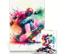 Puzzle de 1000 pièces pour Adolescents : Skateur en Action Renforce la mémoire, Simple et Amusant Qualité supérieure Cadeau mémorable 38x26cm