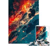 Puzzle de 1000 pièces pour Adolescents Skieur en Montagne enneigée idéal pour Un Anniversaire ou Noël Un Jeu Impossible Une véritable œuvre d'art à partir de 14 Ans (38x52cm)