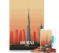 Puzzle de 1000 pièces pour Adolescents Skyline de Dubaï,Émirats Arabes Unis Découpe Parfaite Jeu de logique Amusant et paisible Idéal pour Un Anniversaire (50x75cm)