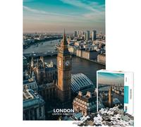 Puzzle de 1000 pièces pour Adolescents Skyline de Londres avec Big Ben Jeu de Puzzle Relaxant pour Adolescents Course de Vitesse Manuelle Idéal pour Un Anniversaire ou Noël (Dimensions 38x52cm)