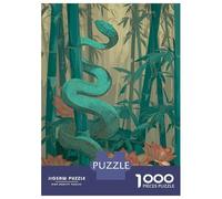 Puzzle De 1000 Pièces pour Adolescents Snake in Bamboo Forest with Lotus Puzzle Adulte Jeu Manuel D'assemblage De Motifs Idéal comme Cadeau 52x38cm/1000pcs
