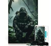 Puzzle de 1000 pièces pour Adolescents Soldat camouflé Découpe Nette Jeu cognitif Amusant Idéal pour Les Temps Morts Décoration de Noël pour la Maison (50x75cm)