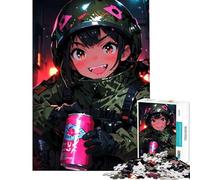 Puzzle de 1000 pièces pour Adolescents Soldat d'anime avec Boisson Idéal pour Un Anniversaire ou Noël Améliore la mémoire Jouet Anti-Stress Convient aux 14 Ans et Plus (38x52cm)