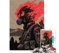 Puzzle de 1000 pièces pour Adolescents Soldat Post-apocalyptique à la tête enflammée Idéal pour Un Anniversaire ou Noël Améliore la mémoire Jouet Anti-Stress Convient aux 14 Ans et Plus (50x75cm)