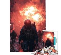 Puzzle de 1000 pièces pour Adolescents Soldats dans Une Ville Post-apocalyptique Jeu éducatif et ludique idée Cadeau pour développer l'analyse et la logique (38x26cm)