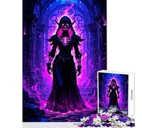 Puzzle de 1000 pièces pour Adolescents Sorcière Elfe Noire dans Une lumière Violette Jeu éducatif Idée Cadeau d'anniversaire Collection d'artistes Beaux-Arts Format 50x75cm