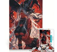 Puzzle de 1000 pièces pour Adolescents Sorcière rousse Jeu éducatif décoration Murale avec Poster et fiche de Questions-réponses Assortis 38x26cm