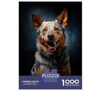 Puzzle de 1000 pièces pour adolescents souriant en forme de chien de bétail australien pour adultes, jeux de détente, staycation, tuer le temps, difficile à terminer 70 x 50 cm/1000 pièces