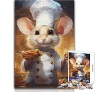 Puzzle de 1000 pièces pour Adolescents:Souris en Uniforme de Chef Cuisinier Idéal pour se détendre et Passer d'agréables Moments Assemblage précis Dimensions:50x75cm