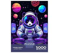 Puzzle De 1000 Pièces pour Adolescents Space Panda DJ Puzzles pour Adultes Jeux Relaxants Découpe De Précision Cadeaux De Noël Et d'anniversaire 70x50cm/1000pcs