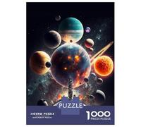 Puzzle De 1000 Pièces pour Adolescents Space Scene with Planets Puzzles pour Adultes, Jouet, Décoration Murale, Une Œuvre d'art, Difficile Et Stimulant 52x38cm/1000pcs