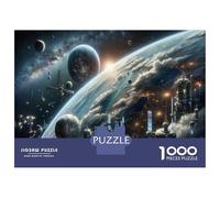 Puzzle De 1000 Pièces pour Adolescents Space Station Building Kit Puzzle, Jouet, Décoration Murale, pour S'amuser en Famille, Cadeaux Uniques pour Un Anniversaire Ou Noël 70x50cm/1000pcs