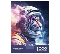 Puzzle De 1000 Pièces pour Adolescents Space Tiger Jeu De Réflexion Amusant Et Humoristique, Cadeau Unique pour Un Anniversaire Ou Noël 70x50cm/1000pcs