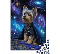 Puzzle De 1000 Pièces pour Adolescents Space Yorkie Adventure Puzzles pour Adolescents - Défi Difficile - Chaque Pièce Est Unique - Jouets Éducatifs 38x26cm/1000pcs