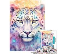 Puzzle de 1000 pièces pour Adolescents SpiritAnimal Léopard des neiges Jeu Familial Défi cérébral et intellectuel Jouet addictif Cadeau d'art Activités familiales (Dimensions 38x52cm)