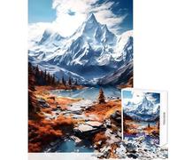 Puzzle de 1000 pièces pour Adolescents Splendeur des Sommets d'automne Jeu Amusant et Anti-Stress Jouet éducatif Renforce l'amour Entre Les Couples (50x75cm)