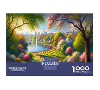 Puzzle De 1000 Pièces pour Adolescents Springtime in Central Park Puzzle, Jouet, Décoration Murale, pour S'amuser en Famille, Cadeaux Uniques pour Un Anniversaire Ou Noël 70x50cm/1000pcs