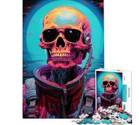 Puzzle de 1000 pièces pour Adolescents Squelette Astronaute Niveau de difficulté : Difficile et Stimulant Décoration Murale Jouet Anti-Stress Convient aux 14 Ans et Plus 38x26cm