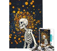 Puzzle de 1000 pièces pour Adolescents Squelette Attendant Entre Deux activités Amusantes à la Maison décoration Artistique Jeu éducatif Convient aux Personnes de 14 Ans et Plus (50x75cm)