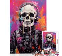 Puzzle de 1000 pièces pour Adolescents, Squelette d'astronaute, Jouet à Monter soi-même, Cadeau de Père Noël Secret, Jeu en Famille avec Poster et fiche de Questions Assortis (38x52cm)