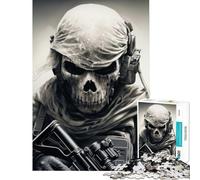 Puzzle de 1000 pièces pour Adolescents Squelette de Soldat fantôme Activités Amusantes à la Maison Découpe de précision Jeux relaxants pour Les 14 Ans et Plus Jeu de Puzzle Offert (38x52cm)