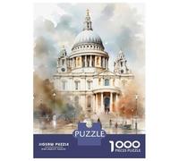 Puzzle De 1000 Pièces pour Adolescents St Paul's Cathedral London Puzzle pour Adultes Jouet Décoration Murale Cadeaux pour Femmes Interaction Parent-Enfant 38x26cm/1000pcs