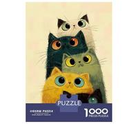 Puzzle De 1000 Pièces pour Adolescents Stack of Colorful Cartoon Cats Puzzles pour Adolescents, Jouets À Monter Soi-même, Découpe De Précision, Cadeaux De Noël Et d'anniversaire 70x50cm/1000pcs