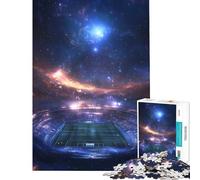 Puzzle de 1000 pièces pour Adolescents Stade de Football Flottant dans l'immensité de l'espace défi éducatif Jeu d'analyse et de logique décoration Murale pour Les 14 Ans et Plus (38x52cm)