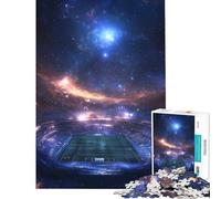 Puzzle de 1000 pièces pour Adolescents Stade de Football Flottant dans l'immensité de l'espace Stimule Le Cerveau Décoration Murale Jouet adapté aux Personnes de 14 Ans et Plus (50x75cm)