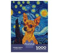 Puzzle De 1000 Pièces pour Adolescents Starry Night Chihuahua Puzzles pour Adultes, Jouet, Décoration Murale, Une Œuvre d'art, Difficile Et Stimulant 70x50cm/1000pcs