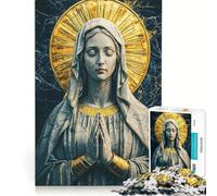 Puzzle de 1000 pièces pour Adolescents Statue de la Vierge Marie décoration Murale stimule la mémoire Cadeau Unique pour Un Anniversaire ou Noël 38x52cm