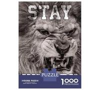 Puzzle De 1000 Pièces pour Adolescents Stay Hungry Lion Motivate Puzzle Adulte Jeu Manuel D'assemblage De Motifs Idéal comme Cadeau 52x38cm/1000pcs