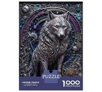 Puzzle De 1000 Pièces pour Adolescents Steampunk White Wolf Puzzles pour Adultes : Jeux Amusants Et Originaux, Cadeaux d'anniversaire Et De Noël Uniques Et Humoristiques 70x50cm/1000pcs
