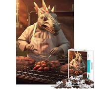 Puzzle de 1000 pièces pour Adolescents Stégosaure BBQ Activités ludiques à la Maison Apprentissage éducatif Jouet éducatif pour Les 14 Ans et Plus (38x26cm)