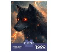 Puzzle De 1000 Pièces pour Adolescents Stormy Wolf's Fury Puzzle pour Adultes Jeux Relaxants Assemblage De Motifs Cadeaux d'anniversaire Et Cadeaux Uniques 52x38cm/1000pcs