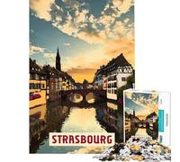 Puzzle de 1000 pièces pour Adolescents Strasbourg Jeu éducatif d'apprentissage Modèle à Assembler pour Les Jeux (Taille 38x26cm)