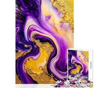 Puzzle de 1000 pièces pour Adolescents Style Abstrait à l'encre à Alcool décoration intérieure Jouet idée Cadeau Jeu de réflexion avec Poster et fiche de Questions Assortis Format 50x75cm