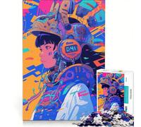 Puzzle de 1000 pièces pour Adolescents, Style Cyberpunk Pop Art Anime, Jouet à Monter soi-même, améliore la mémoire, avec Poster et fiche de Questions Assortis 50x75cm